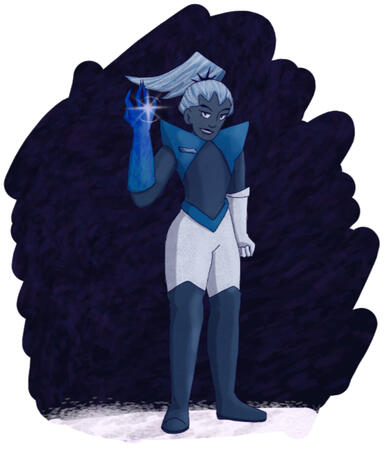 1 character, full-body, colors + shading, plus simple background